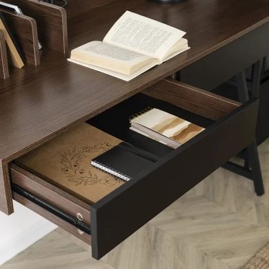 Письмовий стіл MEBEL ELITE CASS 120 см, коричневий / чорний фотографія