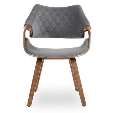 Стул бархатный MEBEL ELITE LUISE Velvet Серый/Орех фотография