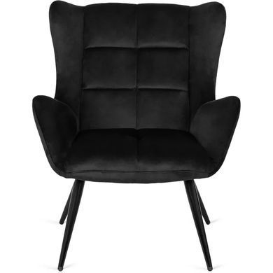 Кресло мягкое бархатное MEBEL ELITE VINCENT Velvet Черный фотография