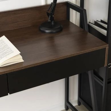 Письмовий стіл MEBEL ELITE CASS 120 см, коричневий / чорний фотографія