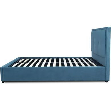 Ліжко двоспальне оксамитове MEBEL ELITE ANDRE Velvet 140x200 см Темно-синій фотографія