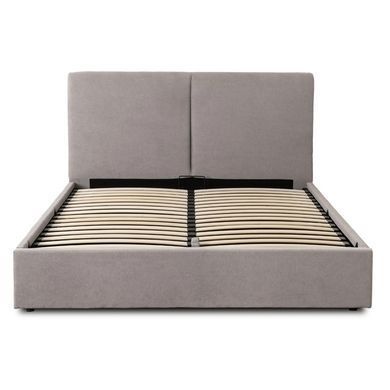 Ліжко двоспальне MEBEL ELITE MARSYLIA 160x200 см Сірий фотографія