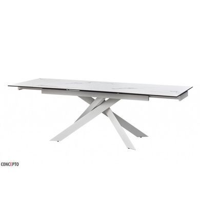 Стіл Обідній GRACIO CARRARA WHITE КЕРАМІКА 160-240 см Concepto Білий повністю / White фотографія