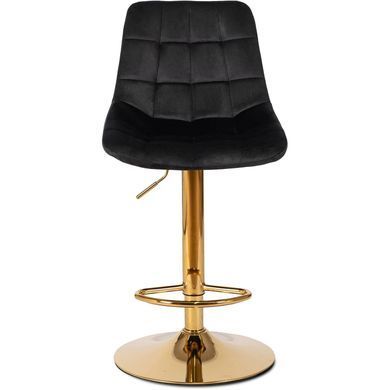 Барный стул бархатный MEBEL ELITE ARCOS Velvet Черный / золотой фотография