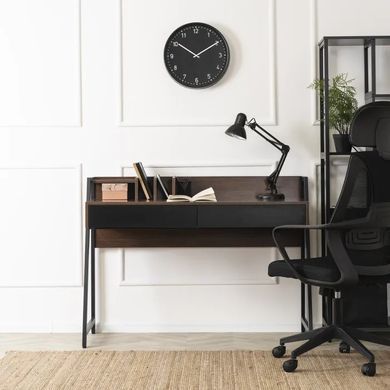 Письмовий стіл MEBEL ELITE CASS 120 см, коричневий / чорний фотографія