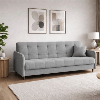Диван раскладной MEBEL ELITE TIVOLI 198 см Серый Букле фотография