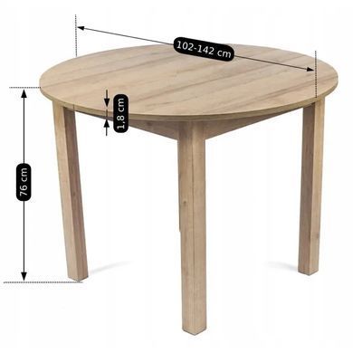 Стол кухонный раскладной MEBEL ELITE HARRY 102(142)х102 см Дуб ривьера фотография
