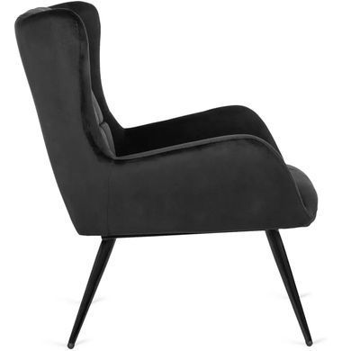 Кресло мягкое бархатное MEBEL ELITE VINCENT Velvet Черный фотография