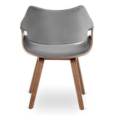 Стул бархатный MEBEL ELITE LUISE Velvet Серый/Орех фотография