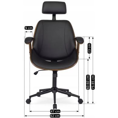 Стул офисный поворотный MEBEL ELITE FABIAN Экокожа Черный / Орех фотография