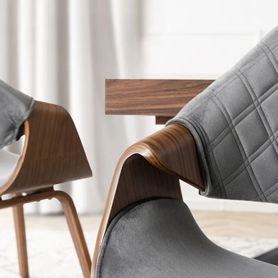 Стул бархатный MEBEL ELITE LUISE Velvet Серый/Орех фотография