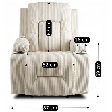 Масажне крісло MEBEL ELITE BOX Вельвет Беж фотографія