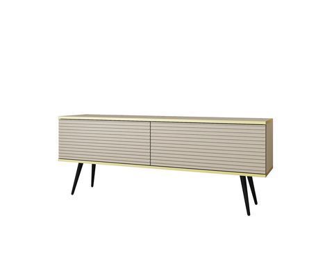 Тумба під телевізор Perfect Home Оро / Oro 2-дверна з чорними ніжками RTV135 MDF Бежевий фотографія
