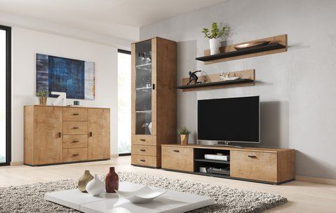 Стенка SOHO 2 Cama Дуб Лефкас Мат / Черный фотография