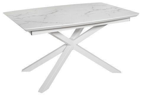 Стол Обеденный DAOSUN DT 888B 140-90 Белый Мрамор фотография