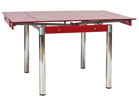 Стіл Скляний GD-082 Signal 80(131)x80 Червоний фотографія