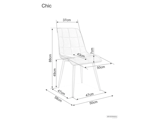 Стілець CHIC CHROM Velvet Signal Карі фотографія