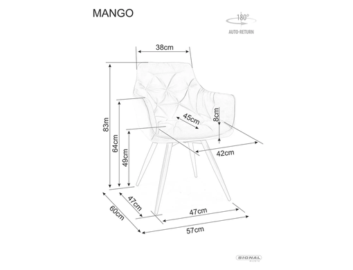 Крісло обертове MANGO Velvet Signal Оливка фотографія