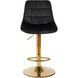 Барный стул бархатный MEBEL ELITE ARCOS Velvet Черный / золотой