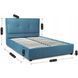 Ліжко двоспальне оксамитове MEBEL ELITE ANDRE Velvet 140x200 см Темно-синій