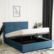 Ліжко двоспальне оксамитове MEBEL ELITE ANDRE Velvet 140x200 см Темно-синій