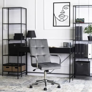 Стілець офісний поворотний MEBEL ELITE BOSTON Velvet, Сірий фотографія