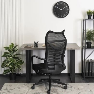 Стол MEBEL ELITE ALTE MAX 130х65 см бетон / черный фотография