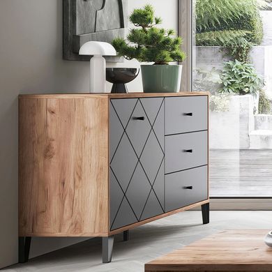 Комод MEBEL ELITE BACARDI 123 Дуб артизан / Графит фотография