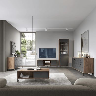 Комод MEBEL ELITE BACARDI 123 Дуб артизан / Графит фотография