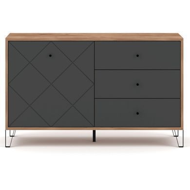 Комод MEBEL ELITE BACARDI 123 Дуб артизан / Графит фотография