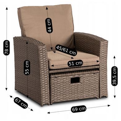 Комплект садових меблів MEBEL ELITE FLORYDA Беж