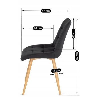Стул бархатный MEBEL ELITE RODRI Velvet Черный / Натуральный фотография