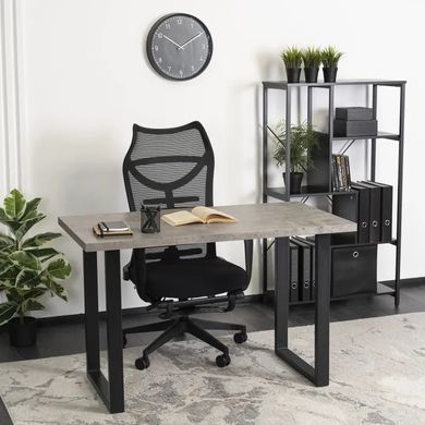 Стол MEBEL ELITE ALTE MAX 130х65 см бетон / черный фотография