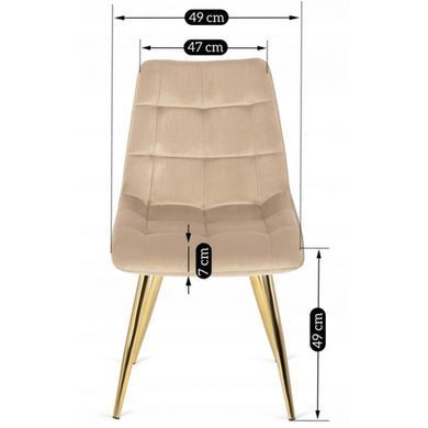 Стул бархатный MEBEL ELITE CARO Velvet Крем фотография