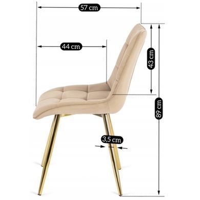 Стул бархатный MEBEL ELITE CARO Velvet Крем фотография