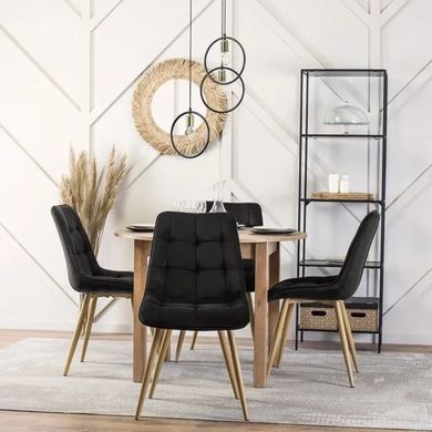 Стул бархатный MEBEL ELITE RODRI Velvet Черный / Натуральный фотография