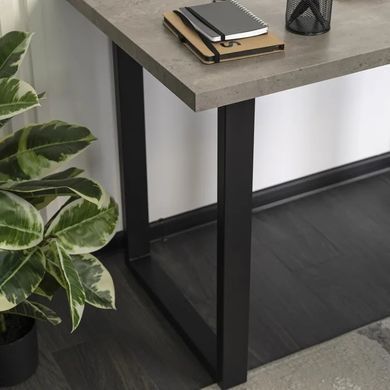 Стол MEBEL ELITE ALTE MAX 130х65 см бетон / черный фотография