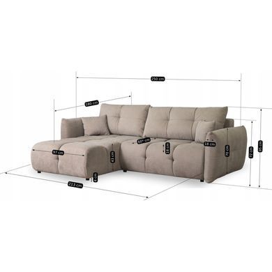 Кутовий диван MEBEL ELITE ALMA 250 см Беж (лівий) фотографія