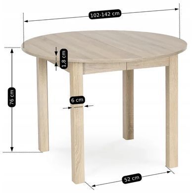 Стол кухонный раскладной MEBEL ELITE HARRY 102(142)х102 см Дуб сонома фотография