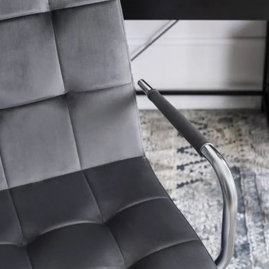 Стілець офісний поворотний MEBEL ELITE BOSTON Velvet, Сірий фотографія