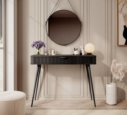 Стол туалетный Perfect Home Ланте/Lante 1S/100 с 1 ящиком и черными ножками Черный фотография
