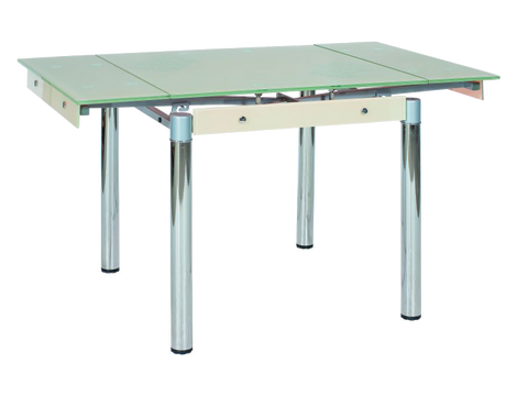 Стіл Скляний GD-082 Signal 80(131)x80 Крем фотографія