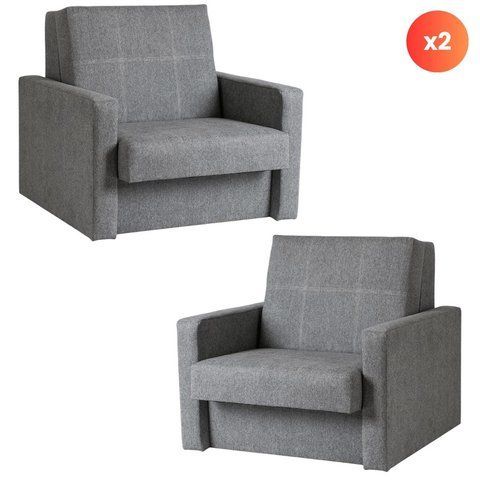 Набор из 2х раскладных кресел MEBEL ELITE MILAN 1, 98 см Серый/ткань фотография