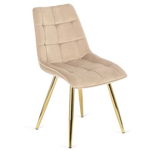 Стул бархатный MEBEL ELITE CARO Velvet Крем фотография