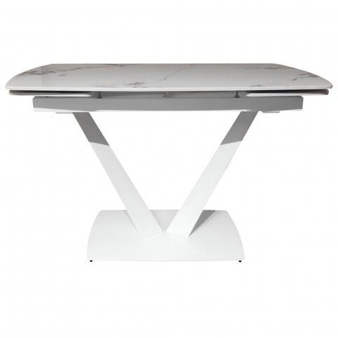 Стол раскладной ELVI GOLDEN JADE Concepto 120(180)x80 Керамика Глянец Белый фотография