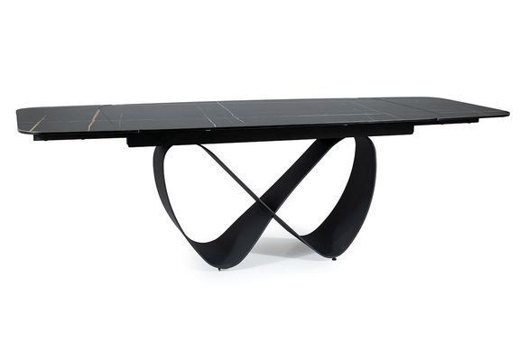Розкладний Стіл INFINITY CERAMIC Signal 160(240)X95 Чорний Мармур / Чорний мат фотографія