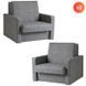 Набір з 2х розкладних крісел MEBEL ELITE MILAN 1, 98 см Сірий / тканина фотографія