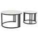 Набір журнальних столиків (2 шт) MEBEL ELITE JERRY Білий мармур / Чорний