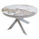 Стіл розкладний MOON PANDORA Concepto 110(140)x110 Кераміка Глянець Білий / Сірий фотографія