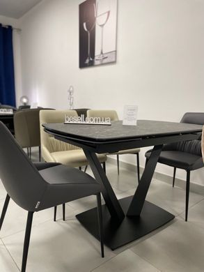 Стіл розкладний ELVI BLACK MARBLE Concepto 120(180)x80 Кераміка Матовий Чорний фотографія